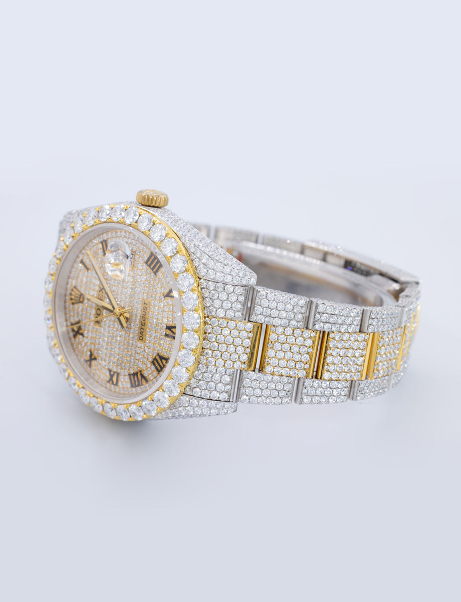 Moissanite Bustdown watch Day#just 41mm Pass Diamond Tester with auto movement full Iced out Mechanical timepiece