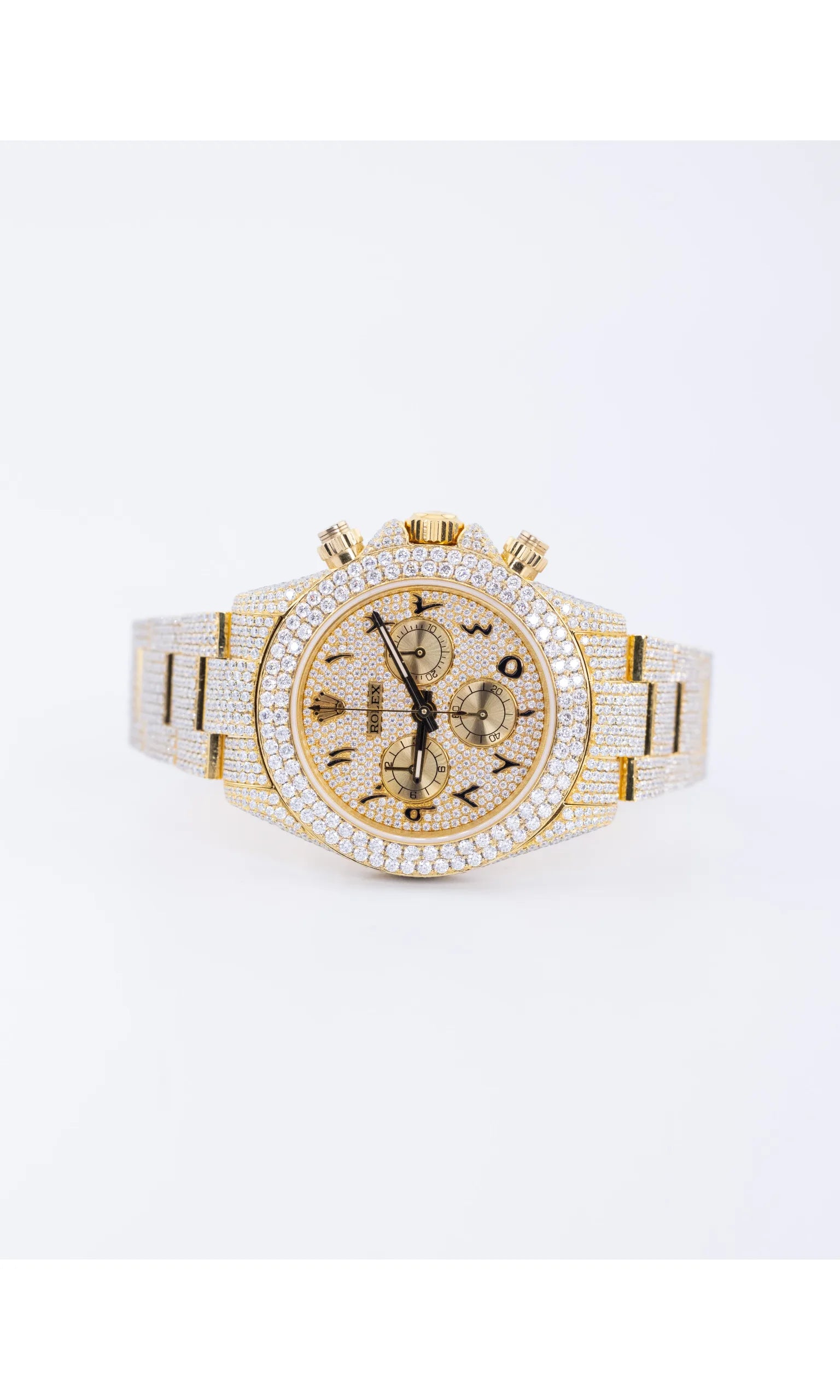 40mm Yellow Rolex Daytona Iced Out Rolex Daytona