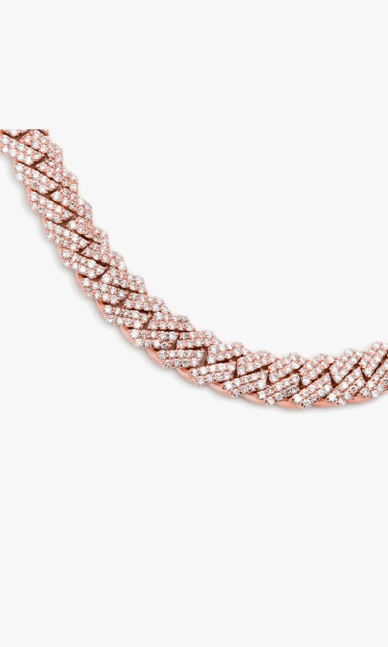 Thin Cuban Necklace With Diamonds