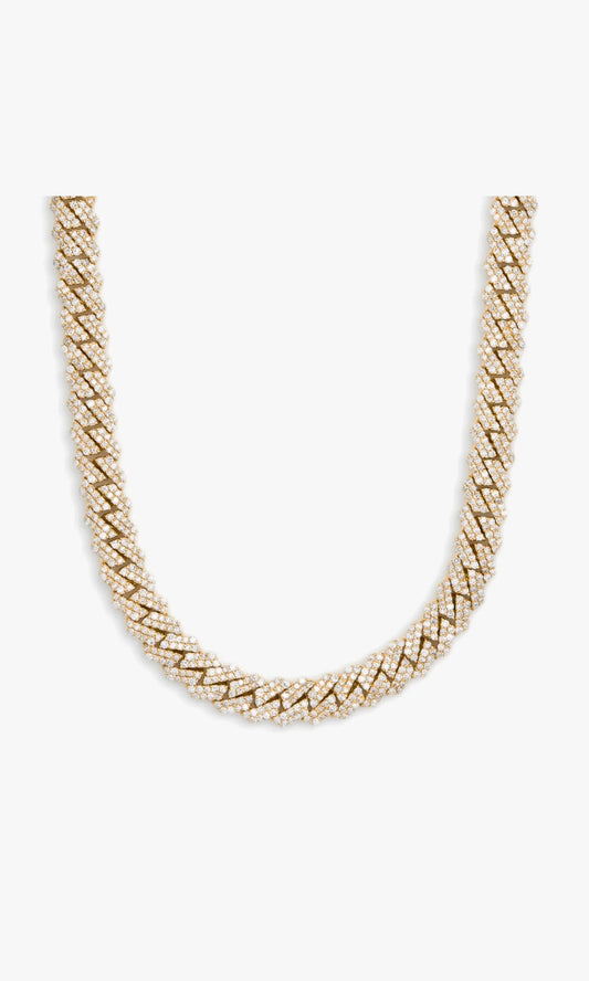 Thin Cuban Necklace With Diamonds