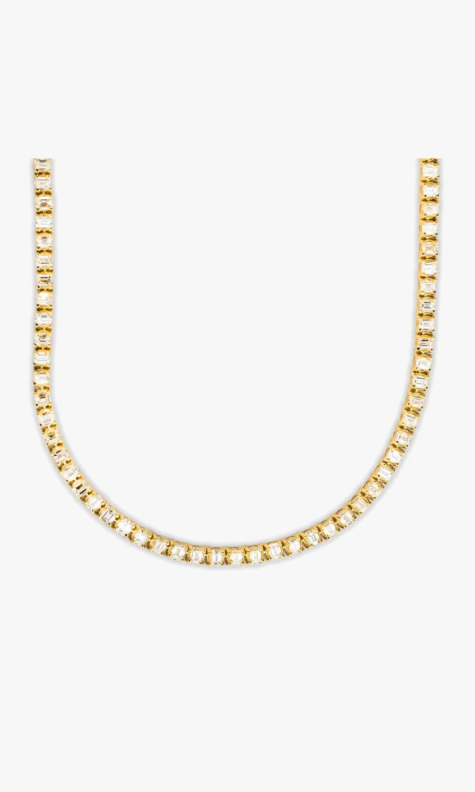 Yellow Gold Emerald Tennis Chain