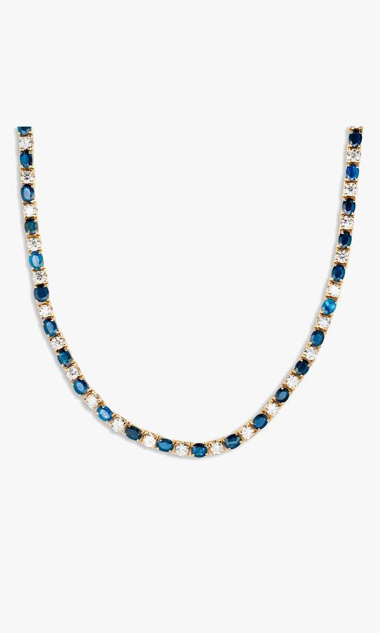 Tennis Chain With Blue Sapphires