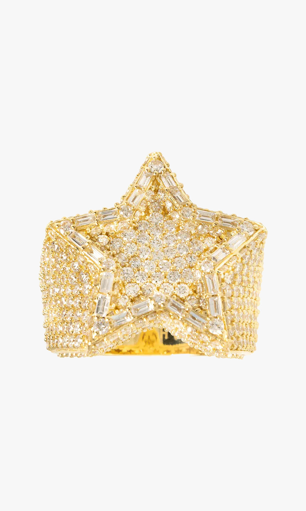 Star Ring With Diamonds And Baguettes