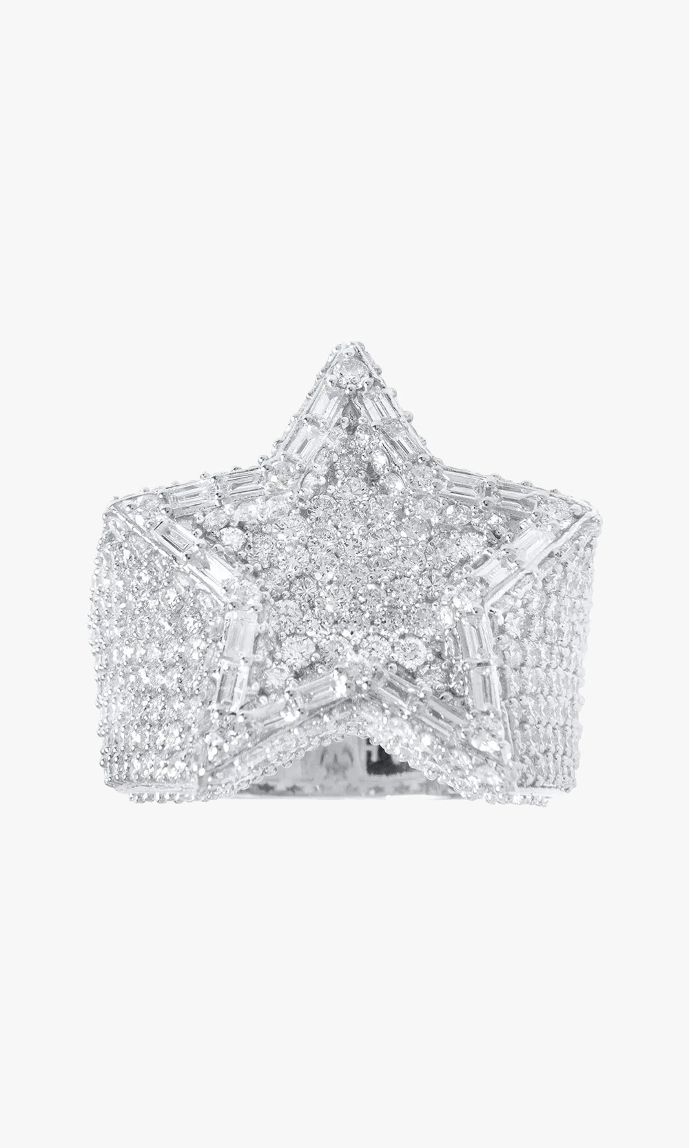 Star Ring With Diamonds And Baguettes