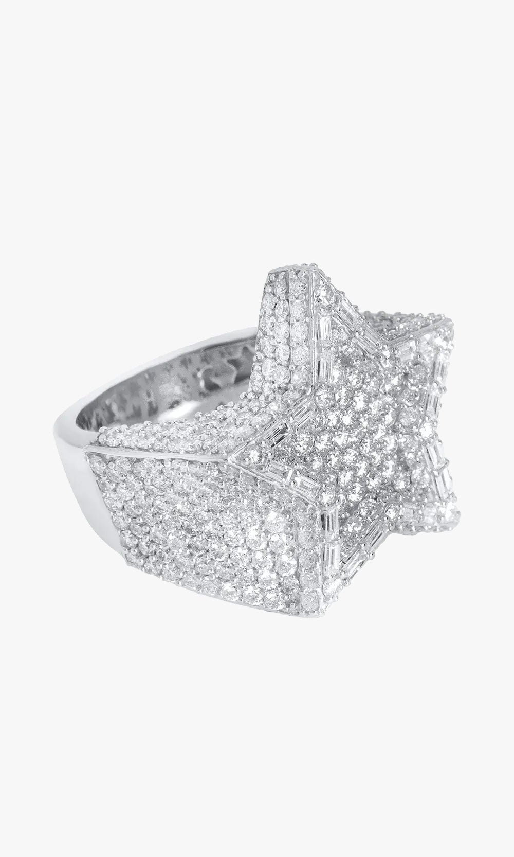 Star Ring With Diamonds And Baguettes